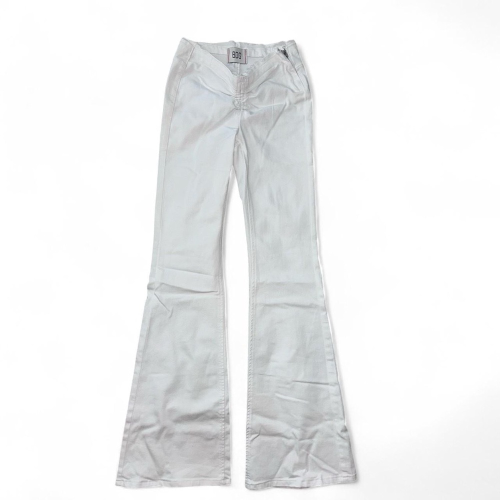 BDG (Urban) White Ruched V-front Flared Pants